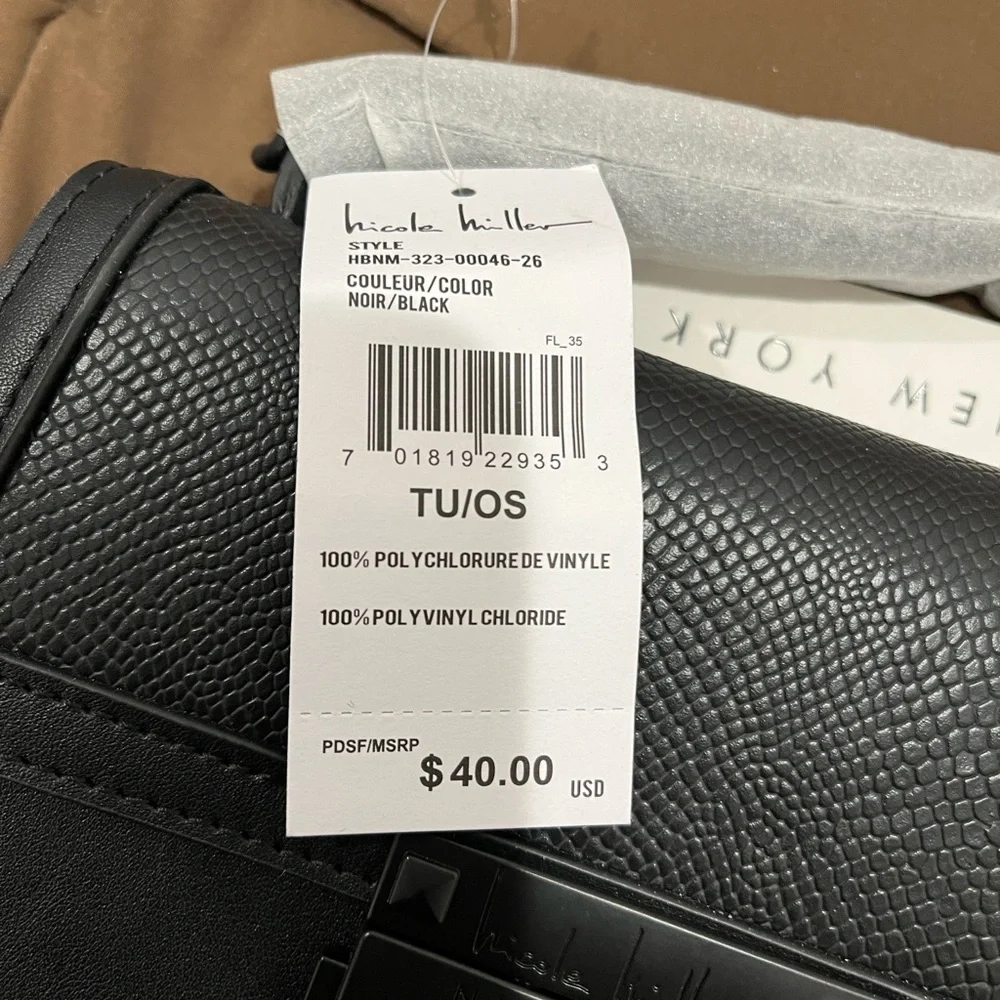 Nicole Miller NY Black Mini Clutch W/ Shoulder Strap NWT - Picture 5 of 14